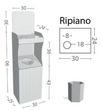COLONNA DISPENSER GEL E GUANTI CON CESTINO